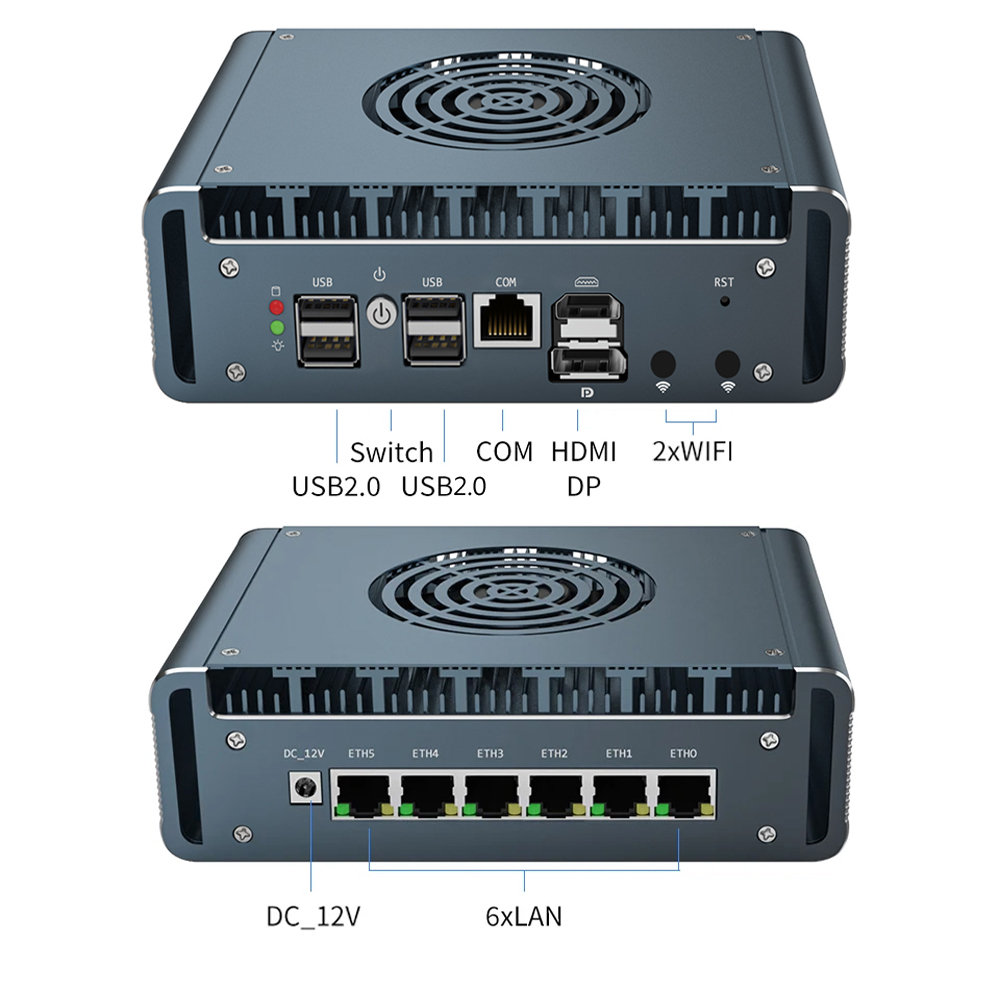 Fan Mini PC 6*i226-V 2.5G LAN  - Ddr5 64Gb 评论和价格