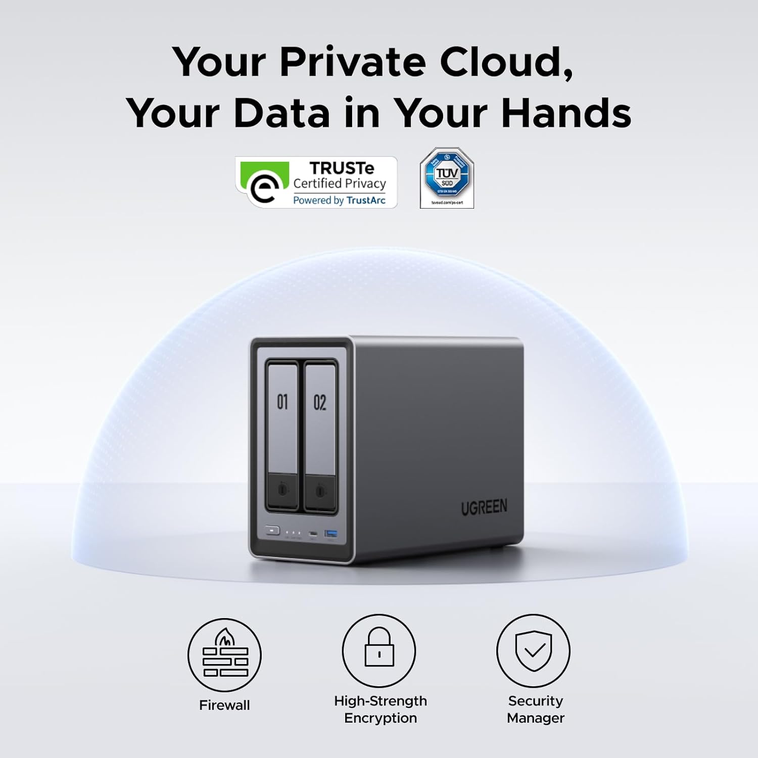 UGREEN NAS DXP2800 2 Bay Deskt - Ddr5 8Gb 评论和价格