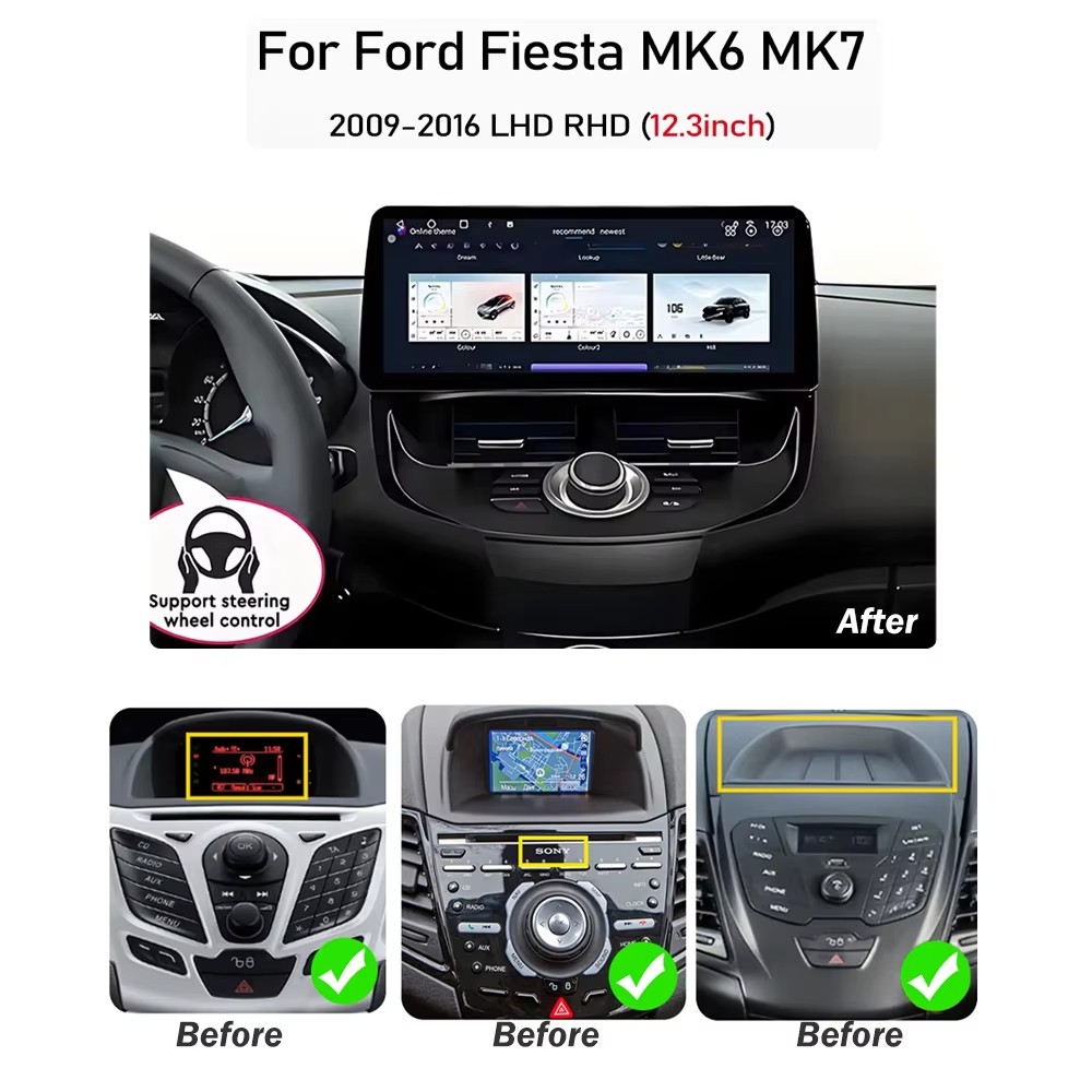 12.3 inch For Ford Fiesta MK6  - Ddr5 8Gb 评论和价格