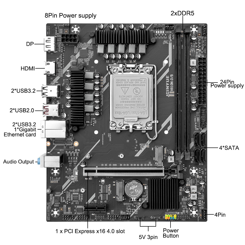 JGINYUE H810 Motherboard Intel - Ddr5 64Gb 评论和价格