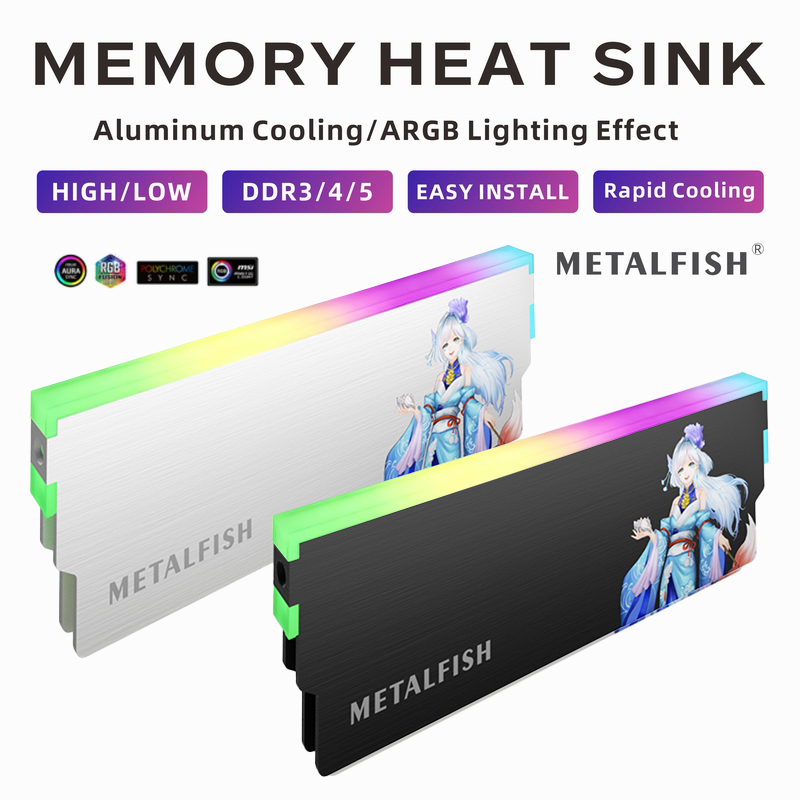 METALFISH DRAM Heatsink 5V-3PI - Ddr5 Rgb Ram 评论和价格